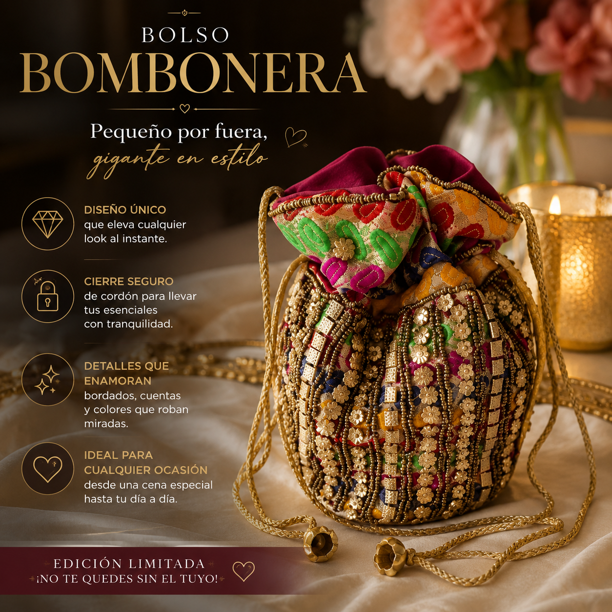 BOLSO BOMBONERA BOHO CHIC