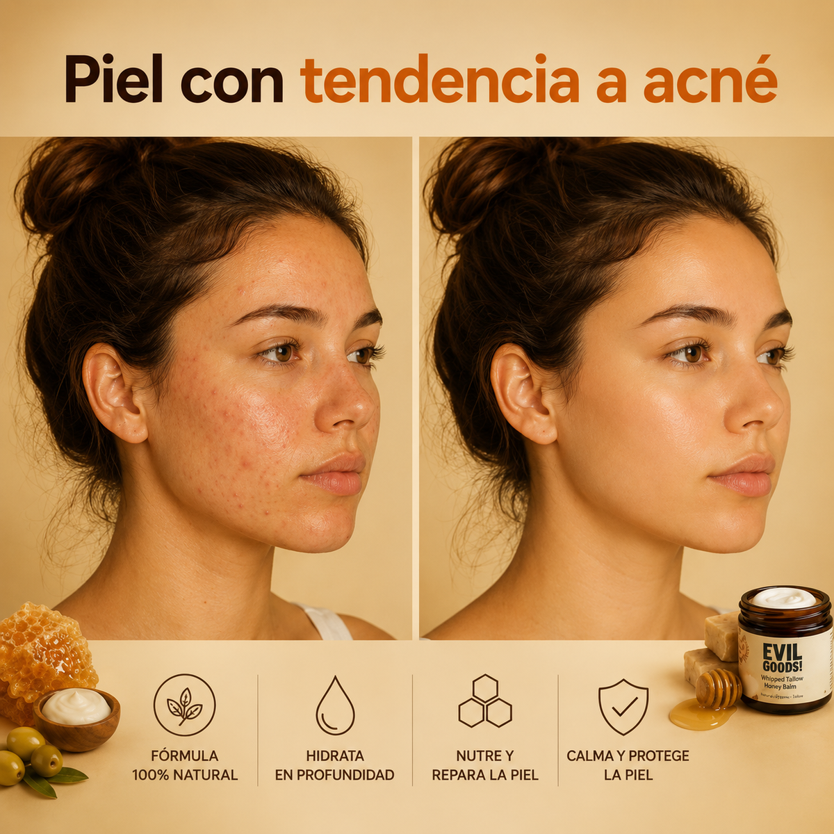 GLOW TALLOW®️-CREMA FACIAL DE SEBO DE RES Y MIEL