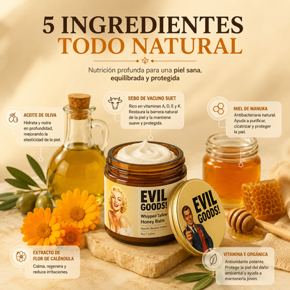 GLOW TALLOW®️-CREMA FACIAL DE SEBO DE RES Y MIEL