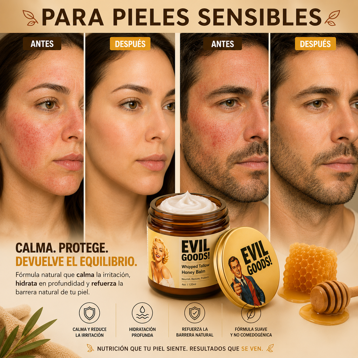 GLOW TALLOW®️-CREMA FACIAL DE SEBO DE RES Y MIEL