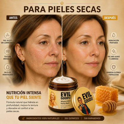 GLOW TALLOW®️-CREMA FACIAL DE SEBO DE RES Y MIEL