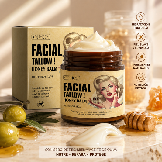 GLOW TALOW®️-CREMA FACIAL DE SEBO DE RES Y MIEL