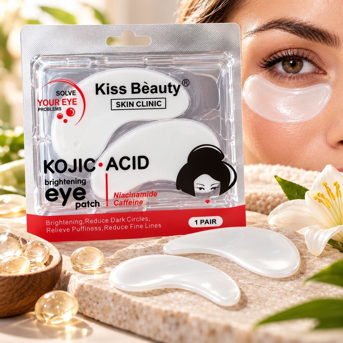 Kojic Glow EyeLift®️Mascarilla Coreana Antiojeras